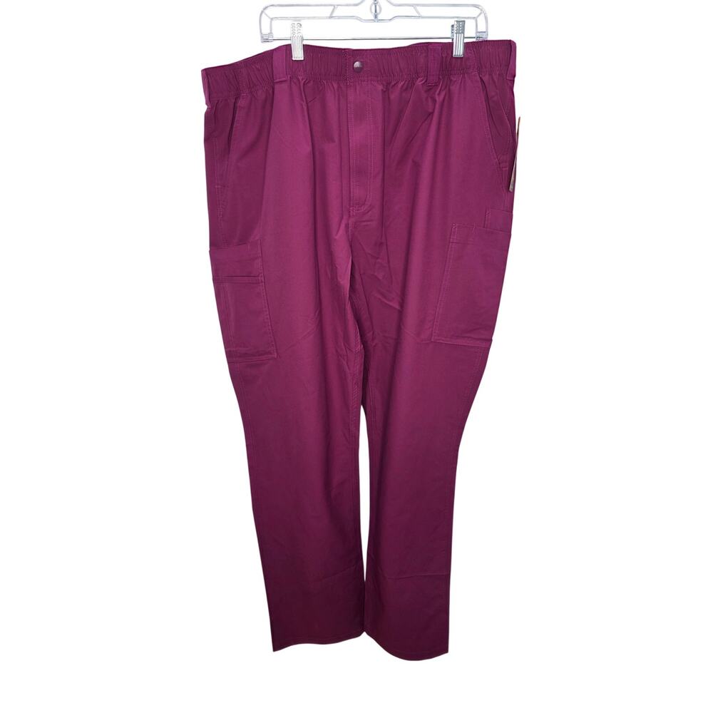 Carhartt Force Cargo Scrub Pants Men's 3XL Tall Wine Straight Leg C56113
